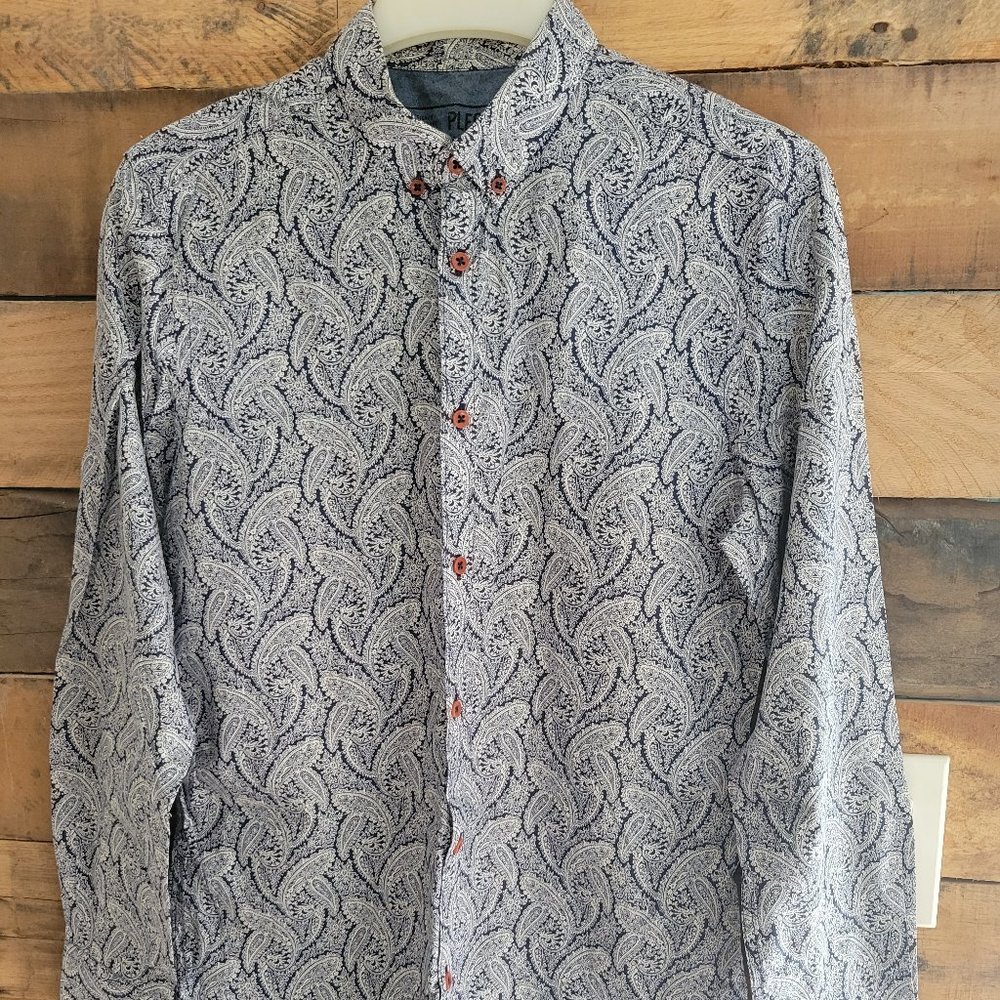 Plectrum Ben Sherman Mens Shirt M Blue Paisley